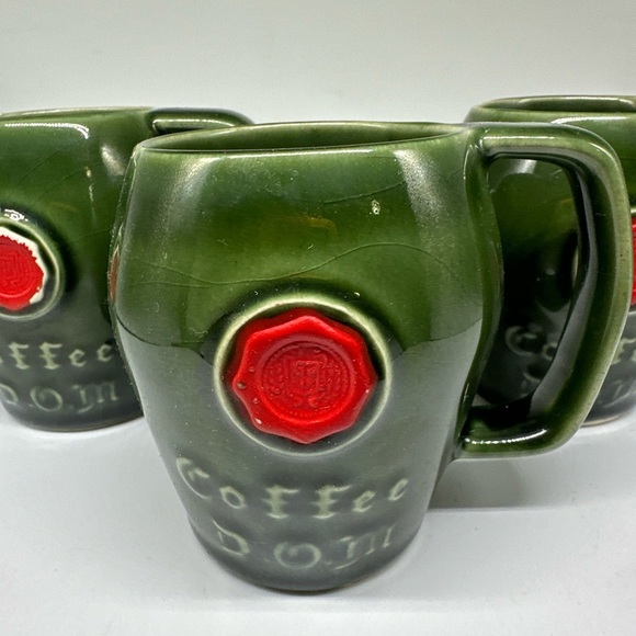 D.O.M. Vivid Cafe Green Ceramic coffee Mug "Benedictine" France 1970* USA - Picture 7 of 12